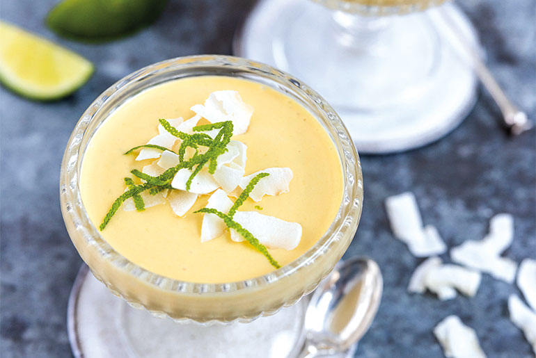 Tropical Coconut Mousse with Formula 1 Banana Cream